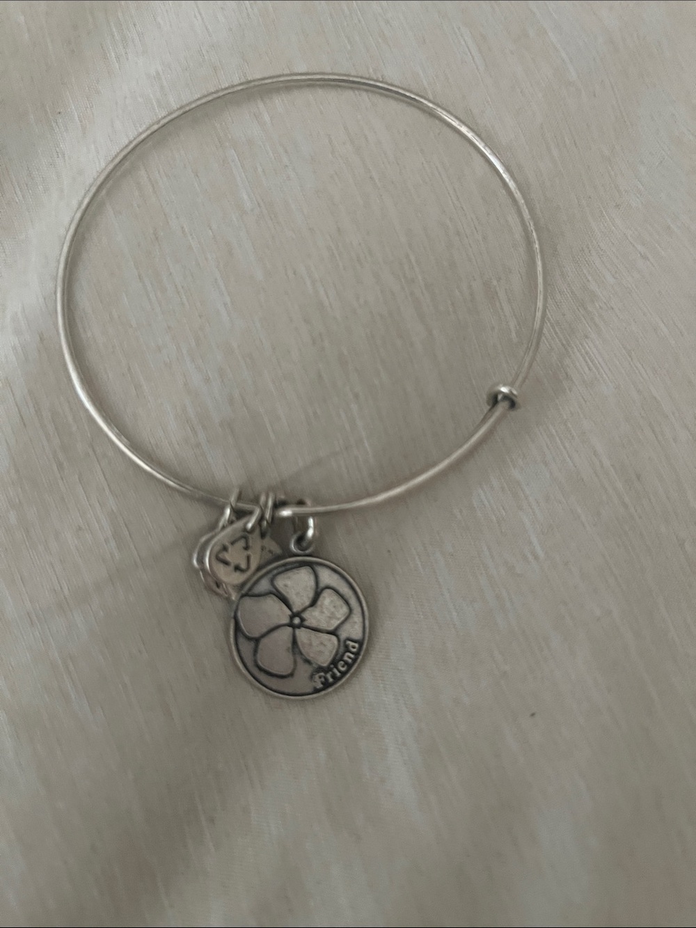 Silver-Tone Friendship Charm Bangle Bracelet